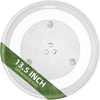 13.5" 340mm Microwave Turntable Plate Compatible with Panasonic F06015Q00AP F06014T00AP, 13 1/2 inch Replacement Microwave Glass Plate for GE WB49X10114