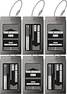 Luggage Tags Business Card Holder by TUFFTAAG - Durable Travel ID Bag Tag in Multiple Color Options, Perfect for Suitcases, Backpacks, and Carry-Ons, Easy Identification, Secure and Stylish