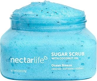 Sugar Body Scrub 8 oz, Moisturizing and Exfoliating Scrub for Nourishing Essential Body Care, Gift For Her (Ocean Breeze)