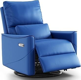 Power Swivel Rocker Recliner Chair for Adults, Glider Nursery Reclining Chair with Lumbar Support, Electric Recliner with USB Type-C Ports, Rocking Recliner for Living Room, Nursery