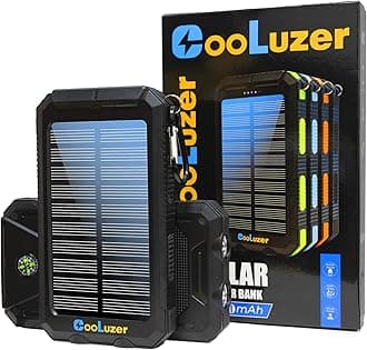 Dizarter Solar Charger Power Bank 36800mah with 18W PD 5V*3.1A Fast Charging, QC3.0 Portable Charger Solar Power Bank,IP67 Waterproof Camping Gear Accessory for Outdoor (Black)