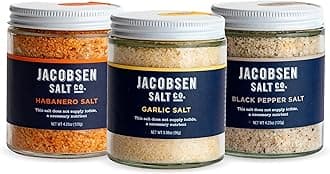 Salt Variety Pack - Kosher Sea Salt, Non-Ionized, Made in USA, Non-GMO, Steak Seasoning - Black Pepper Salt, Garlic Salt & Habanero Salt (Pack of 3)
