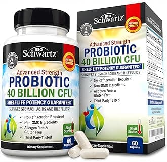 BioSchwartz Daily Probiotic Nutritional Supplement - 40 Billion CFU for Gut Health - Probiotics for Men and Women - Digestive Health with Astragalus & Lactobacillus - Shelf Stable - 60 Count