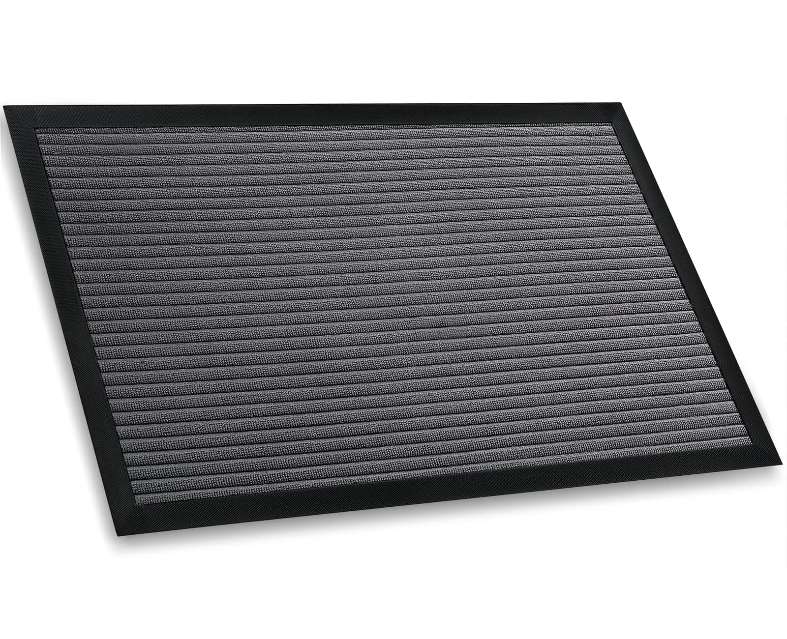 Mibao Door Mat Indoor and Outdoor, 40 x 60 cm, Entrance Door Mat, Non Slip Front Door Mat, Heavy Duty Floor Mat, Inside and outside Doormat Dirt Trapper, Kitchen Mat, Line Grey