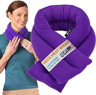 SunnyBay Microwave Heating Pad, Microwavable Moist Heated Neck and Shoulder Wrap, Versatile Weighted Beanbag Cold Pack or Warm Compress for Pain Relief, 26x4 Inches, Purple