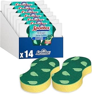 Spontex Easy Sponge Scourers Value Pack | Comfort Grip | 14 Count