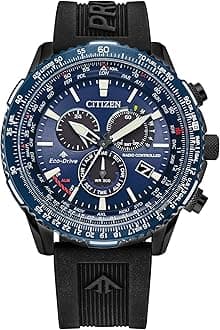 Men's Promaster Air Eco-Drive Pilot Chronograph Watch, Atomic Timekeeping Technology, 12/24 Hour Time, Power Reserve Indicator, Luminous Hands and Markers, Sapphire Crystal