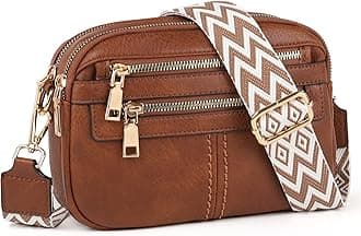 TAN.TOMI Crossbody Bags for Women 6-Pockets Purses for Women Vegan Leather Shoulder Bag Handbags for Women Travel Shopping