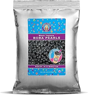 Premium Quick Cook REAL Tapioca Black (Brown Sugar) Boba Pearls By Buddha Bubbles Boba (1 Kilo / 2.2 Pounds)