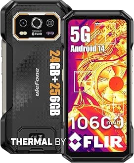 Ulefone Armor 27T Pro 5G Rugged Phone with Thermal Image Camera, MTK Dimensity 6300 5G, 24GB+256GB, 50MP+64MP+32MP, Android 14, 6.78”, 10600mAh/Wireless Charge, uSmart, GPS/NFC Unlocked Smartphone