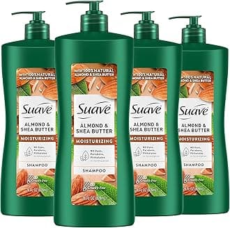 Professionals Moisturizing Shampoo for Dry Hair Almond and Shea Butter Paraben-free and Dye-free 28 oz, Pack of 4