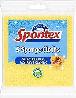 Spontex 5 Sponge Cloths, 19.4 x 18cm