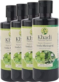 Khadi HerbalAmla & Bhringraj Shampoo Pack Of 4 (Each 210ml)
