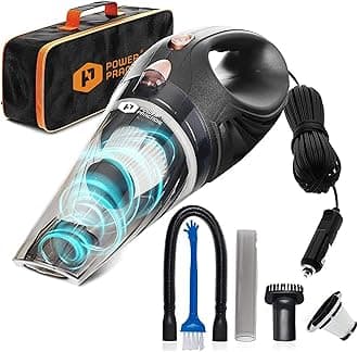 ThisWorx for Car Vacuum Cleaner 12V Handheld Portable for Deep Cleaning|110W Vacuum Motor&4200Pa Powerful Suction,16 Ft Cord,Hepa-Filter&Bag for Travel-Car Accessories(Black),1.089 Kilogram