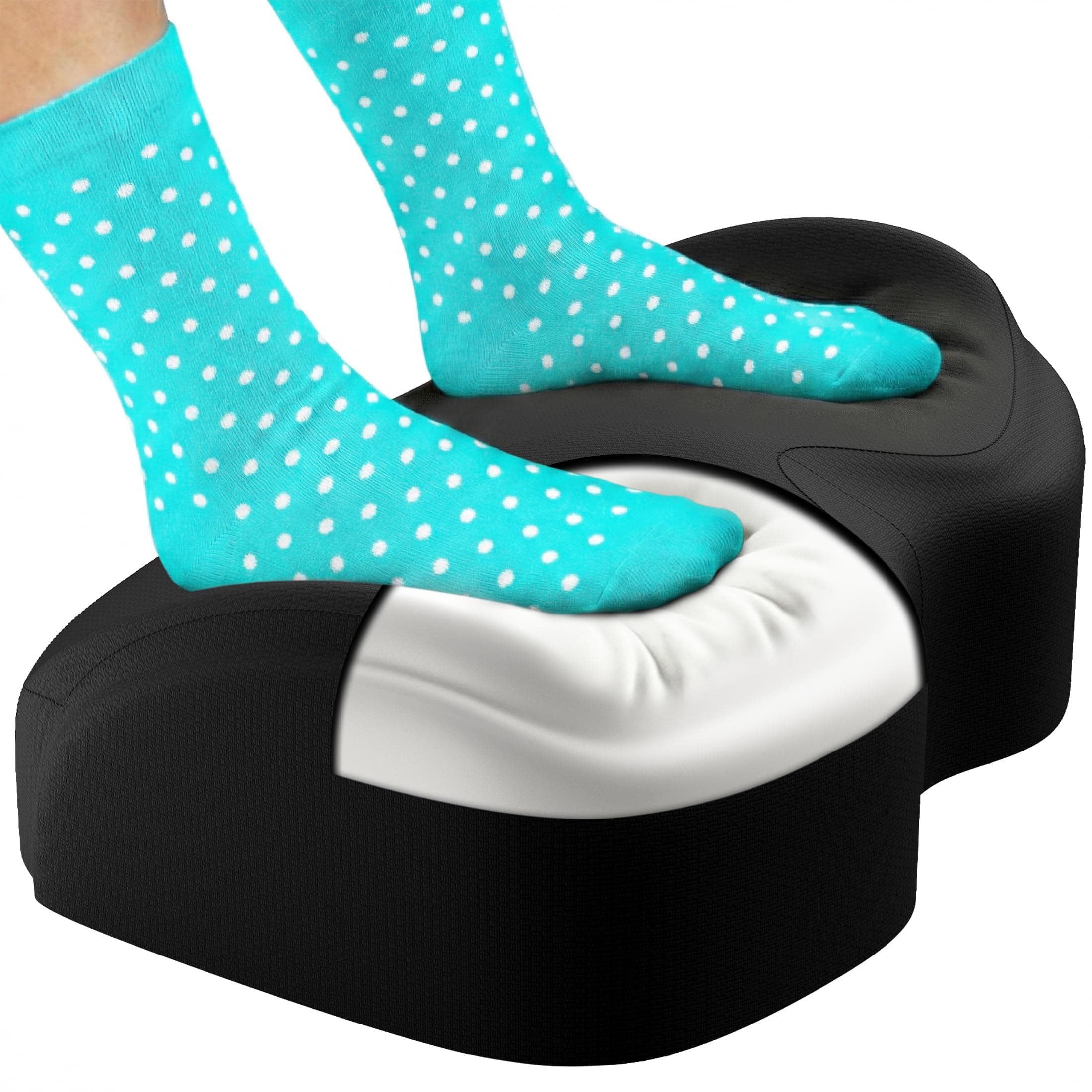 Everlasting Comfort Foot Rest for Under Desk at Work - Memory Foam Office Foot Stool & Under Desk Footrest Leg Elevation Pillow for Gaming & Home Office, Supports Posture