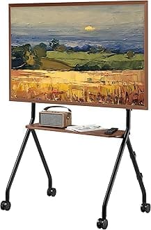 Easel Rolling TV Stand for 49-80 Inch TVs, Black