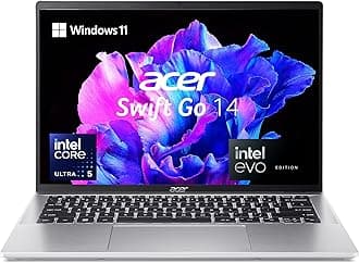 acer Swift Go 14 AI PC Premium Laptop Intel Core Ultra 5-125H Processor (16GB/512GB SSD/Win11 Home/MS Office) SFG14-72T with 35.56 cm (14") WUXGA IPS Multi-Touch Display(400Nits), Pure Silver, 1.32KG
