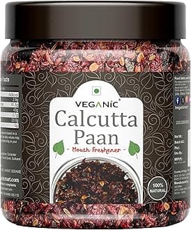 Veganic Calcutta Meetha Paan Mukhwaas | Kalkati Mouth Freshener, Digestive, After-Meal Snack | Traditional Mukhwas | kalkatti Meetha | Gulkand Pan (100 GMs)
