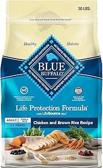 Blue Buffalo Life Protection Formula Adult Small Bite Dry Dog Food, Helps Build and Maintain Strong Muscles, Made with Natural Ingredients, Chicken & Brown Rice Recipe, 30-lb. Bag