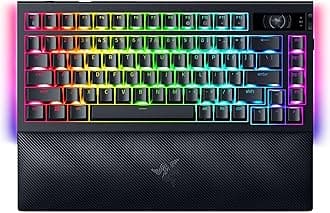 RazeRazer BlackWidow V4 Pro 75% - Wireless Hot-Swappable Gaming-Keyboard - OLED Display (command dial, 4K Hz & Bluetooth connectivity, Snap Tap, magnetic palm rest) US Layout | Black