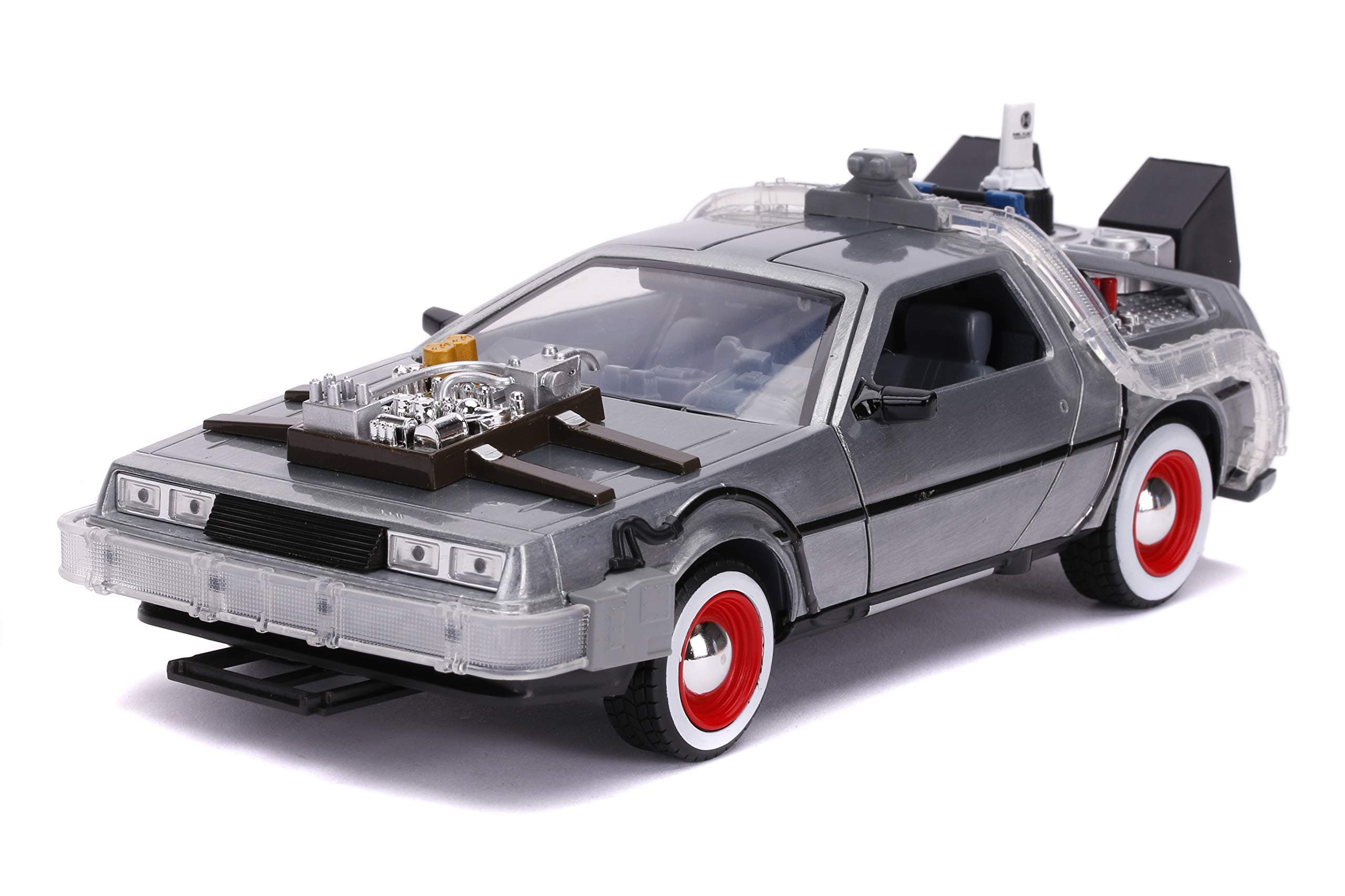 Jada Back To The Future Part Iii 1:24 Time Machine Die-Cast Car Light Up Feature, Toys For Kids And Adults, Multi