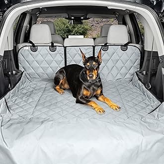 Split Cargo Liner for SUV – for Dogs & Pets, Heavy-Duty, Waterproof Trunk Mat & Cargo Cover – Fits 60/40 Split Bench & Armrest Pass-Through – Machine Washable, Non-Slip, Durable (Large, Grey)