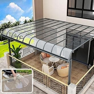 Transparent Polycarbonate Roofing Sheet, Outdoor Patio Greenhouse Panels, UV Rain Protection Rain Pergola Roof Panels, for Patios, Partitions, Etc, Roof(Clear,5.57 x 29.5ft)