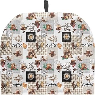 Tea Cosy Tea Pot Cozies Tea Cover Insulating Keep Warm Teapot Dust Cover Suitable for Large Medium and Small Teapot Gift for Mom Housewife Friends, Love Coffee Vintage