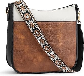 Crossbody Bags for Women Trendy Vegan Leather Hobo Purses Shoulder Handbags Wide Shoulder Strap