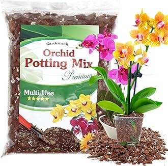 Orchid Potting Mix,Premium Orchid Bark Potting Mixture of Pine Bark,Perlite & Coco Peat Enhanced Drainage and Ventilation,Ideal for Repotting and Growing Indoor Plants Dendrobiums,Phalaenopsis,2QT