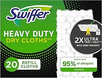 Swiffer Sweeper Heavy Duty Dry Multi-Surface Cloth Refills for Floor Sweeping and Cleaning, 20 count (2 Pack)