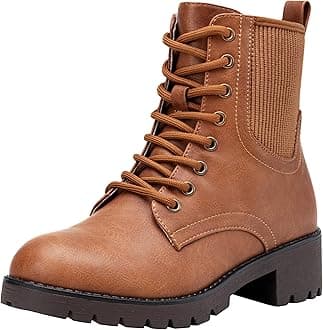 Vepose Women s 936 Lug Sole Ankle Boots Platform Chelsea/Lace Up Chunky Block Heel Booties