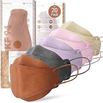 AIRAID-KF94 [Individually Wrapped] - Made in Korea, 3D Multicolor Packs, Face Protective Mask, Adult and Older Teens (Multicolor-20P)
