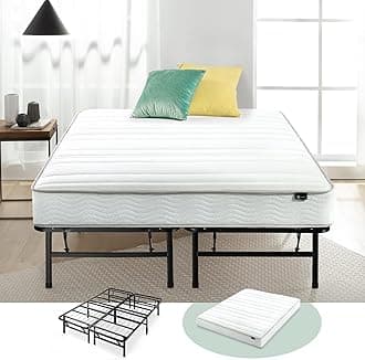 ZINUS 8 Inch Foam and Spring Mattress and SmartBase Metal Mattress Foundation Set / Bed and Mattress Set / No Box Spring Needed / Mattress in a Box, Full