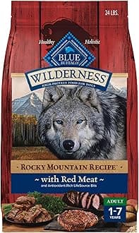 Blue Buffalo Wilderness Rocky Mountain Recipe High Protein Natural Adult Dry Dog Food, Red Meat with Grain 24 LB Bag