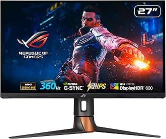 ASUS ROG Swift 360Hz PG27AQN NVIDIA G-SYNC esports Gaming Monitor – 27‑inch QHD (2560 x 1440), NVIDIA Reflex Analyzer, Ultrafast IPS, esports dual-mode, 1 ms (GTG), DisplayHDR 600