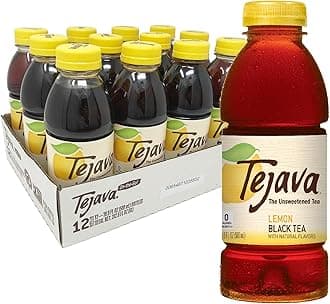 Lemon Black Iced Tea, 12 Pack, 16.9oz PET Bottles, Unsweetened, Non-GMO, Kosher, No Sugar or Sweeteners, No calories, No Preservatives, Brewed in Small Batches