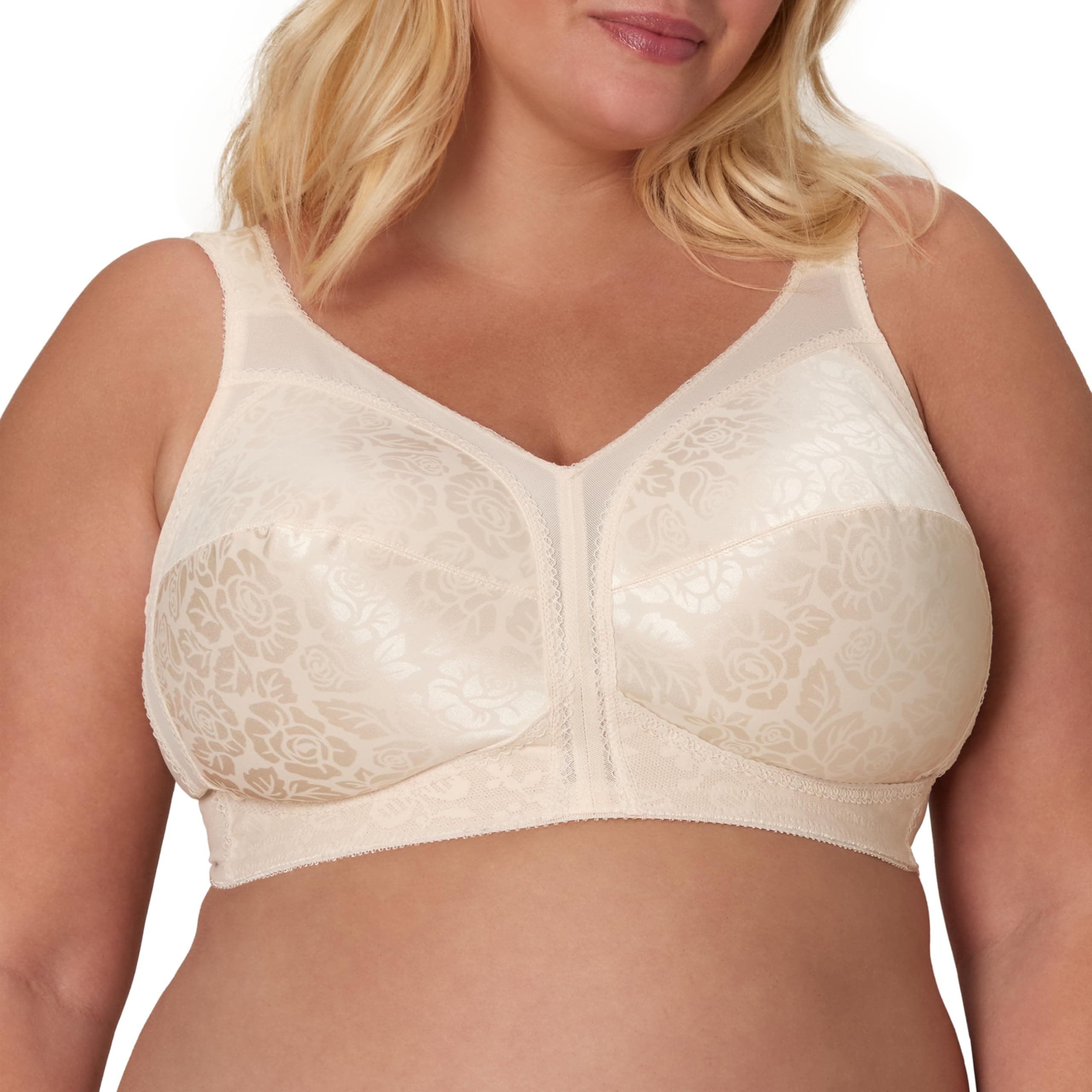 Women's Wireless Bra, 18 Hour Plus-Size Bras Available, Full Coverage, Smoothing, 4693, Single or 2-Pack