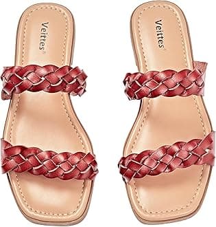 Veittes Women's Flat Slide Sandals - Casual Classic Simple Strappy Slip on Flat Summer Sandals.