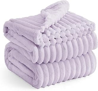 Bedsure Bed Blankets King Size - Fleece Blanket Fluffy Cosy Warm Blankets, Soft Cute Double Size Throw Gifts for Women and Girls, Lavender Fog, 230x270 cmOEKO-TEX STANDARD 100