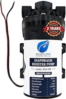 Shapure RO Booster Pump 100 GPD, RO Pump 100 GPD with Elbow and End Connectors | Compatible with All Types of RO Water Purifier, Universal Type Motor, 2 Year Warranty (100 GPD)