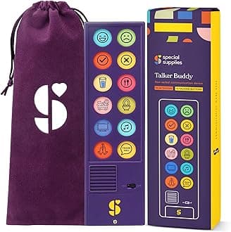 Special Supplies AAC Communication Device for Speech Therapy, Talker Buddy Communication Device for Non Verbal Kids & Adults, Talking Aids for Home or School + Travel Bag (Talker Buddy)