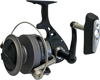Fin Nor Offshore Spinning Saltwater Fishing Reel, 4 Ball Bearings with a Smooth and Powerful 4.4:1 Gear Ratio, Superior Carbon Fiber Sealed Drag System with 10 Stainless-Steel Washers, 105-Size