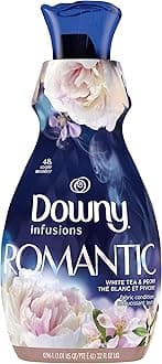 DownyInfusions Liquid Fabric Softener, Romantic,White Tea & Peony, 32 fl oz