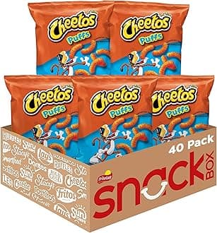 Cheese Flavored Snacks, Puffs, 0.875 Ounce (Pack of 40)