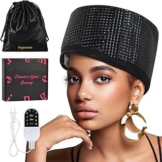 Heat Cap for Deep Conditioning, Thermal Cap for Hair Steamer Cap for Natural Hair Portable Electric Heat Hair Spa Cap for Home Use Pattern (Diamond Pattern)