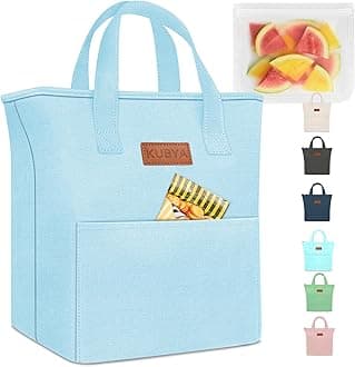 KUBYA Lunch Box Lunch Bag for Women Adult Men Insulated Cooler Lunch Boxes Simple Reusable Lunchbag Cute Lunchbox Large Capacity Lunch Tote Bags for Picnic or Work, Included Food Storage Bag