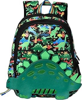 Toys Uncle SMIGGLE Movin' Junior Id Backpack, Multicolour, S, 3D Dino Green
