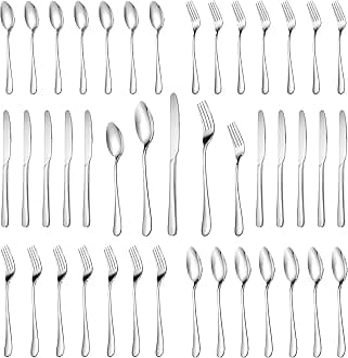 MUTNITT 30 Pcs Silverware Set Service for 6,Premium Stainless Steel Flatware Set,Mirror Polished Cutlery Utensil Sets,Durable Kitchen Eating Tableware Sets,Include Fork Knife Spoon,Dishwasher Safe
