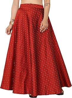 Studio ShringaarWomen's Readymade Polyester Taffeta Floor Length Skirt Lahenga Ghaghra